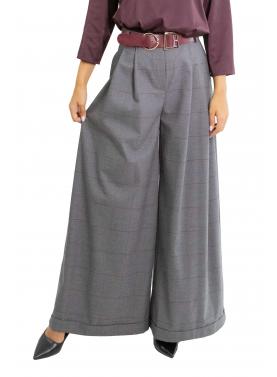 Pantaloni ampi a quadri con cintura Imperial